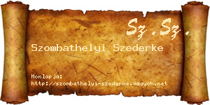 Szombathelyi Szederke névjegykártya
